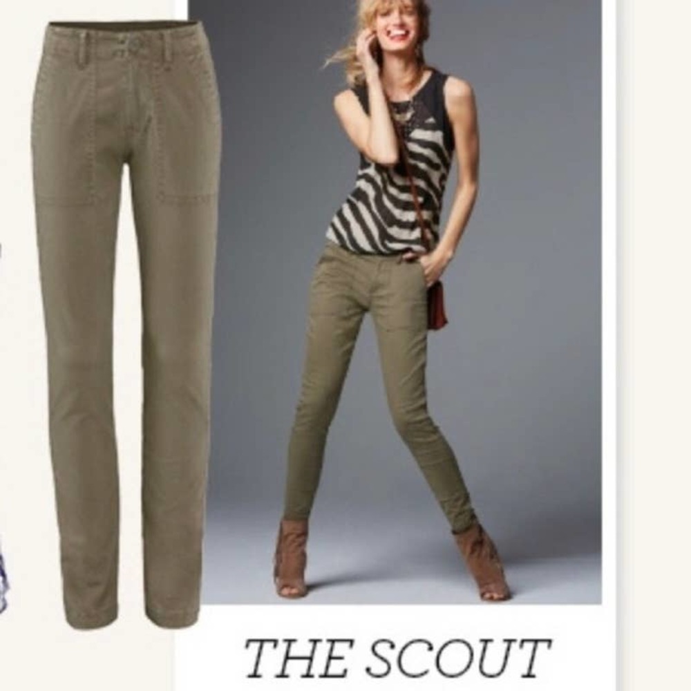Cabi Scout Flap Button Pocket Taper Stretch Pants